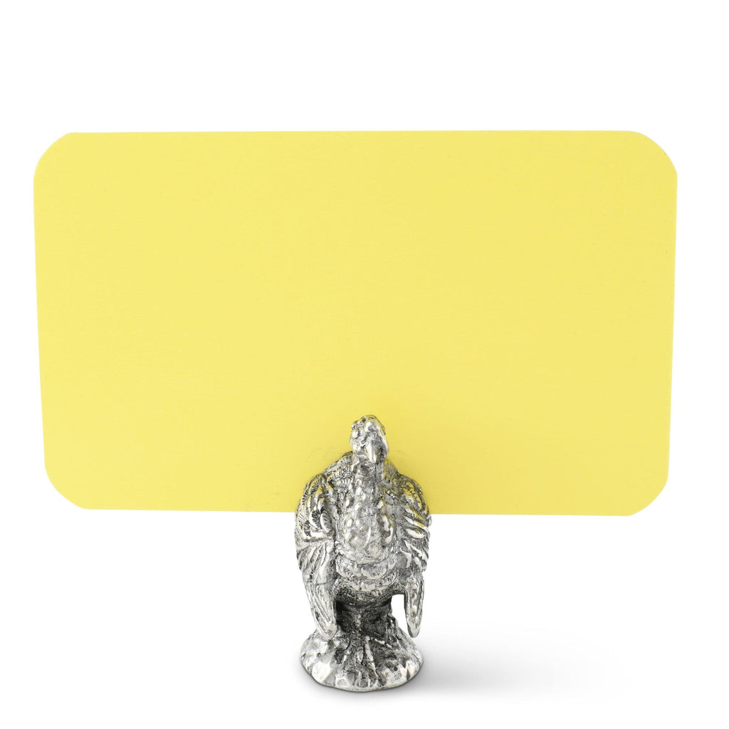 Turkey Place Card Holder | Vagabond House Harvest Pewter Decor