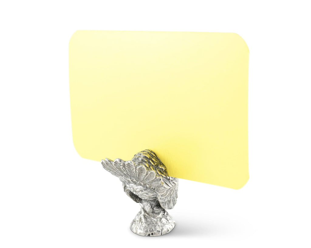 Turkey Place Card Holder | Vagabond House Harvest Pewter Decor