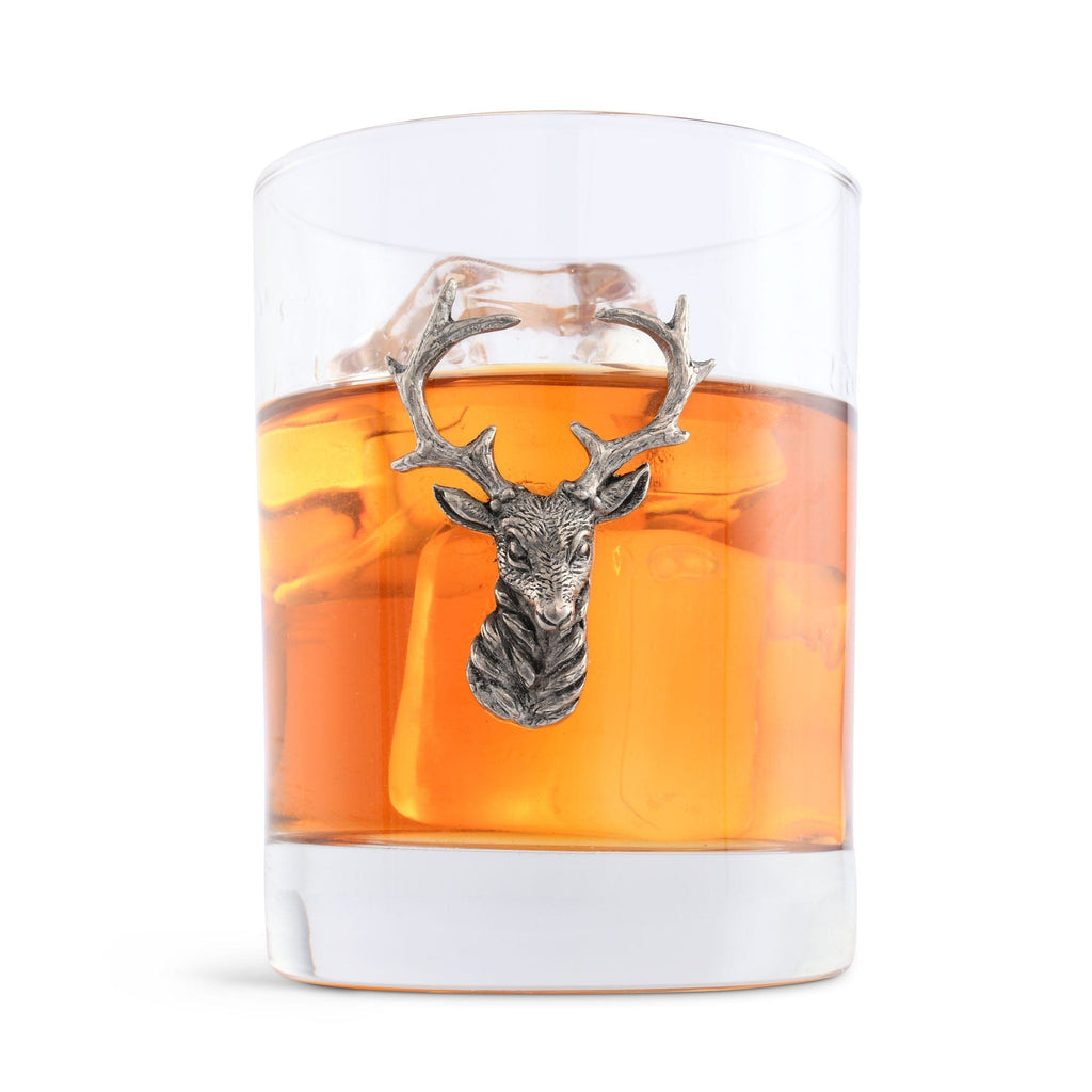 Elk Head Double Old Fashion Bar Glass