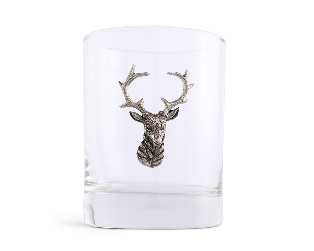 Elk Head Double Old Fashion Bar Glass