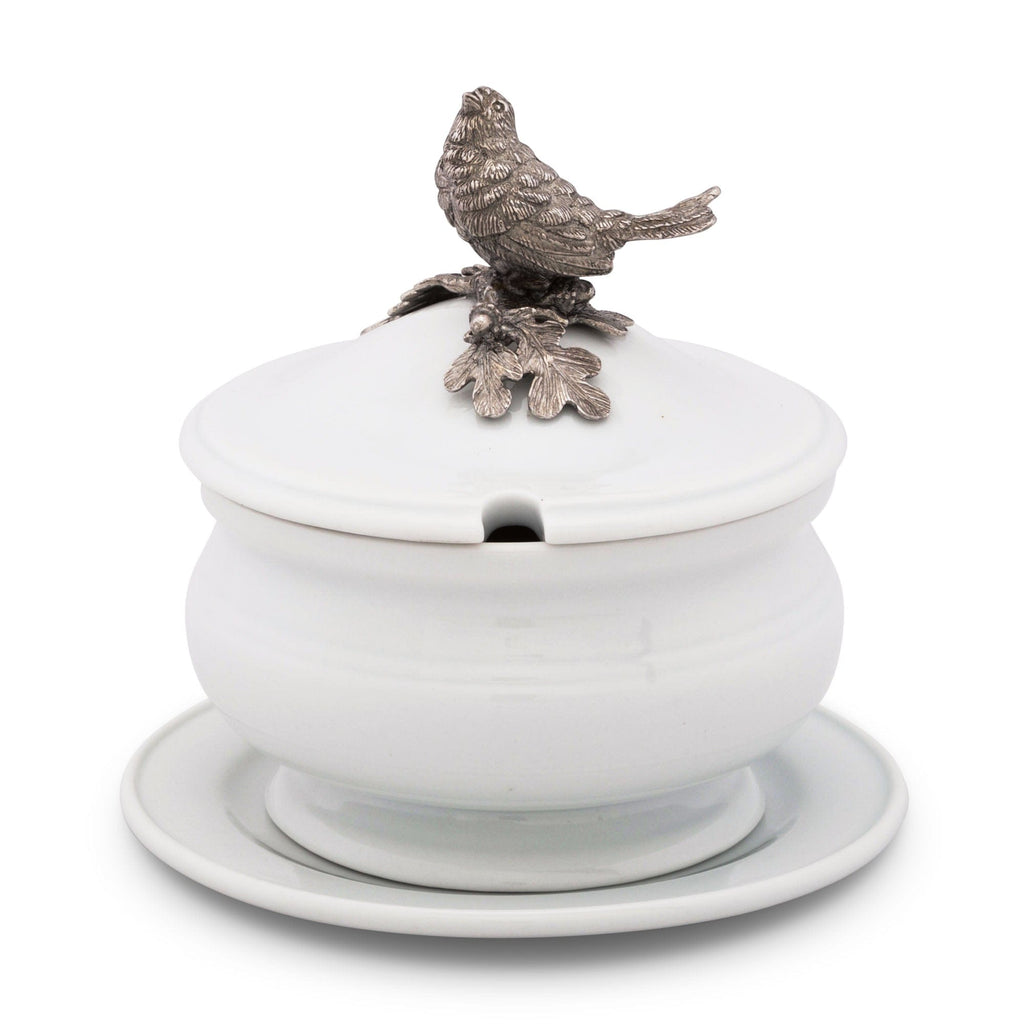 Songbird Porcelain Lidded Bowl | Vagabond House Porcelain & Pewter