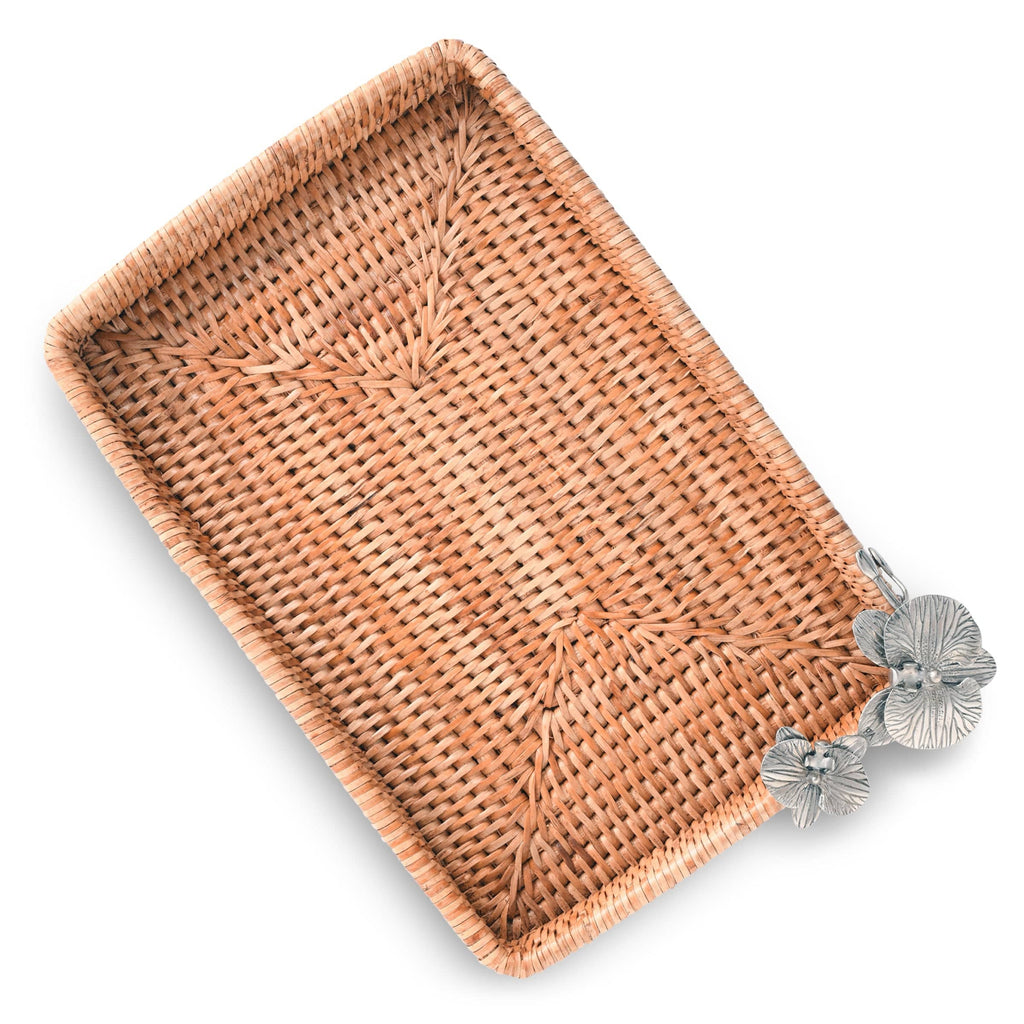 Orchid Catchall Tray Hand Woven Wicker Rattan