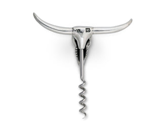 Pewter Cow Skull Wine Pull