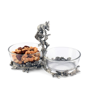 Squirrel Double Dish Condiment Server