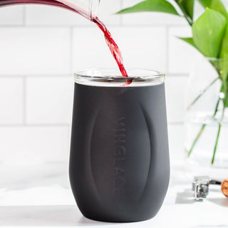Vinglacé Glass-Lined Wine Tumbler with Lid – 10 oz Insulated Drinkware