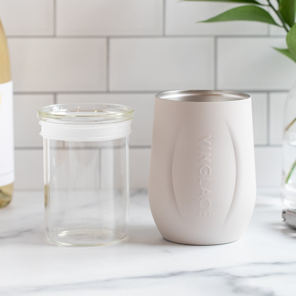 Vinglacé Glass-Lined Wine Tumbler with Lid – 10 oz Insulated Drinkware
