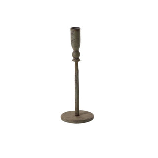 Vintage Charm: Large Metal Barton Candlestick with Aged Patina - Anara Lifestyle