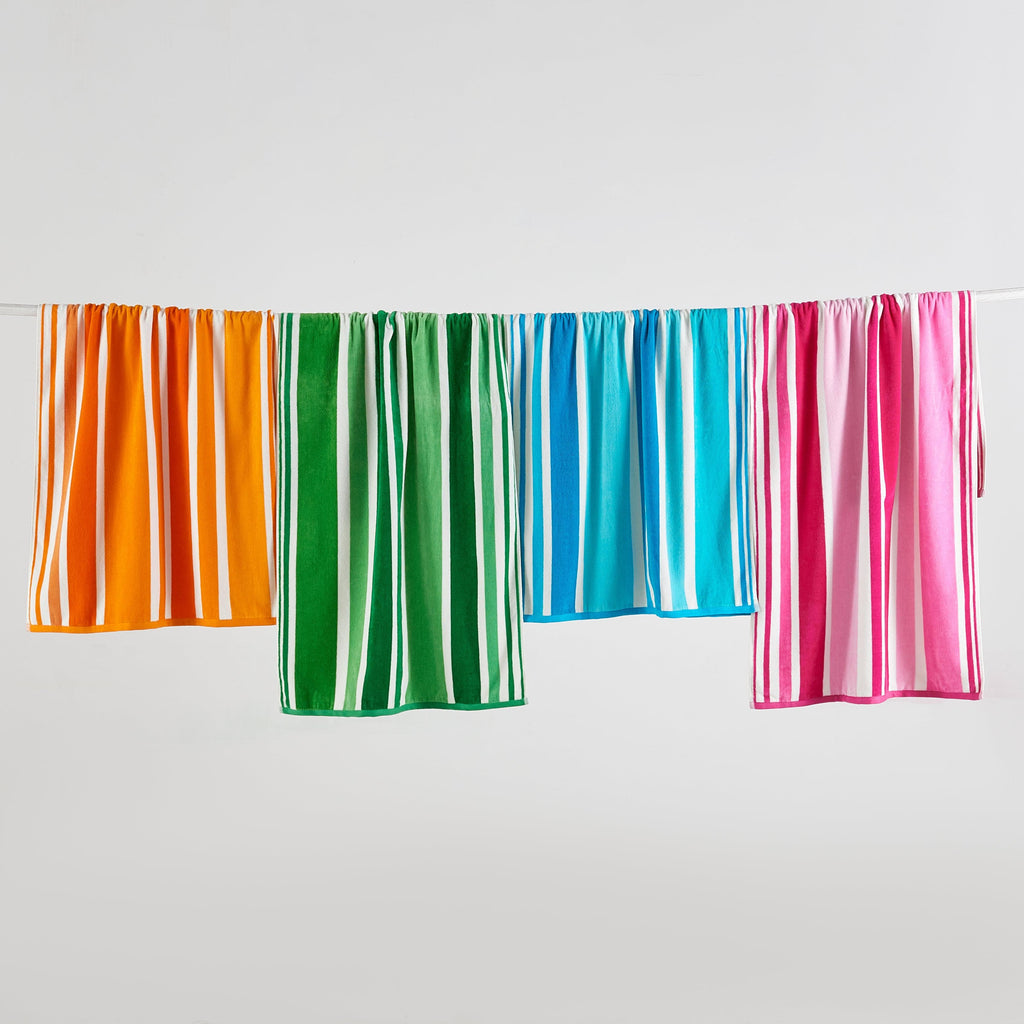 Elegant Cotton Velour Cabana Stripe Beach Towel – Novia Collection