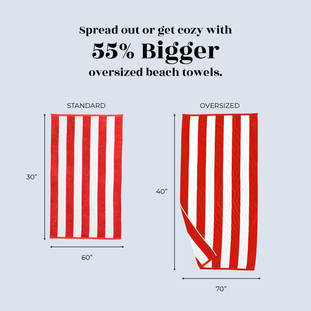 Elegant Cotton Velour Cabana Stripe Beach Towel – Novia Collection