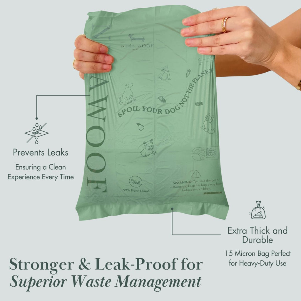 Plant-Based Dog Waste Bags | Eco-Friendly Leak-Proof Pet Poop Bags