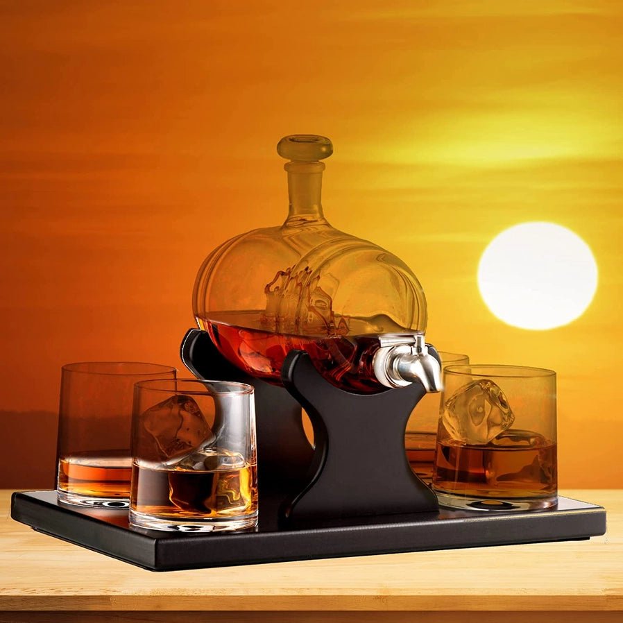Whiskey Decanter Barrel Gift Set - Anara Lifestyle