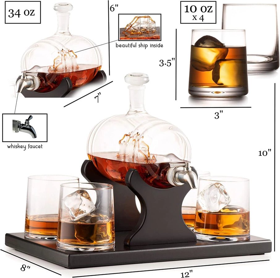 Whiskey Decanter Barrel Gift Set - Anara Lifestyle