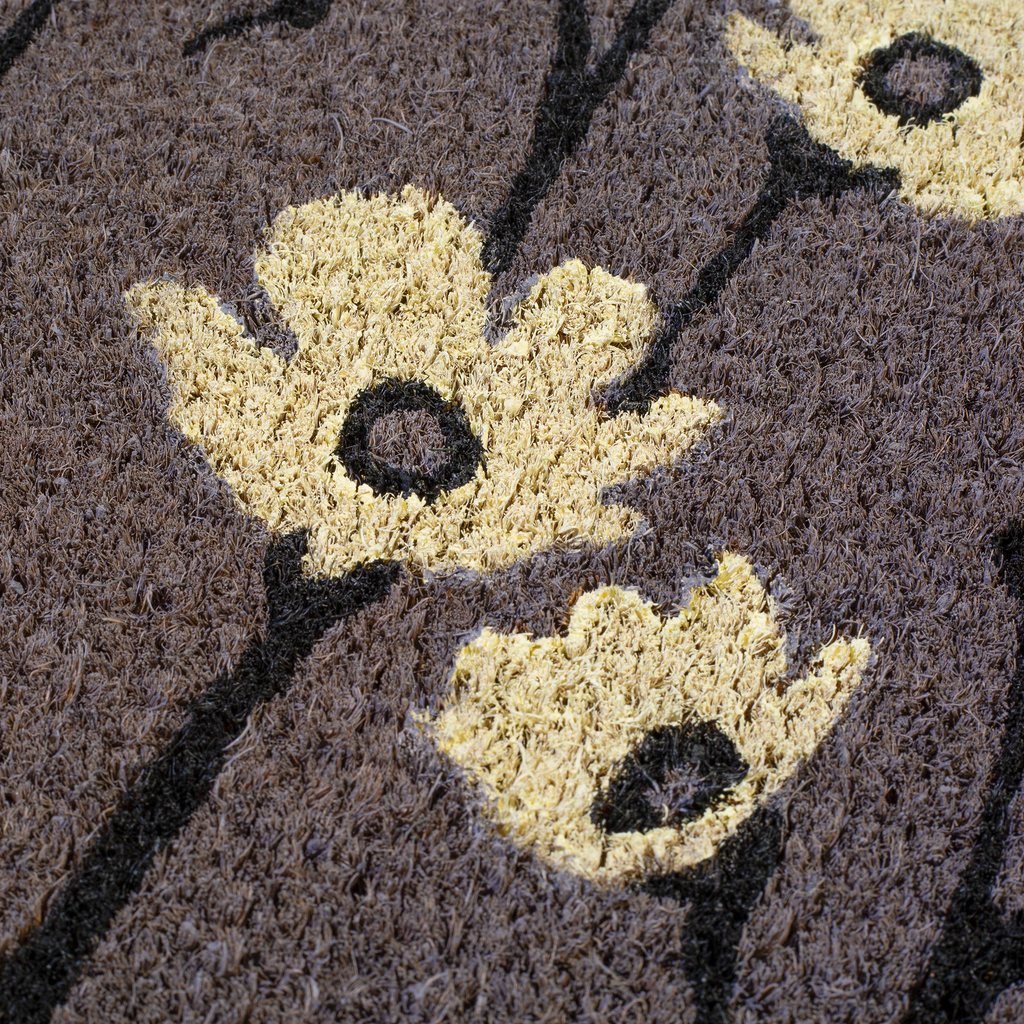 Wild Flowers Gray Natural Coir Doormat