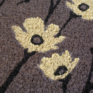 Wild Flowers Gray Natural Coir Doormat