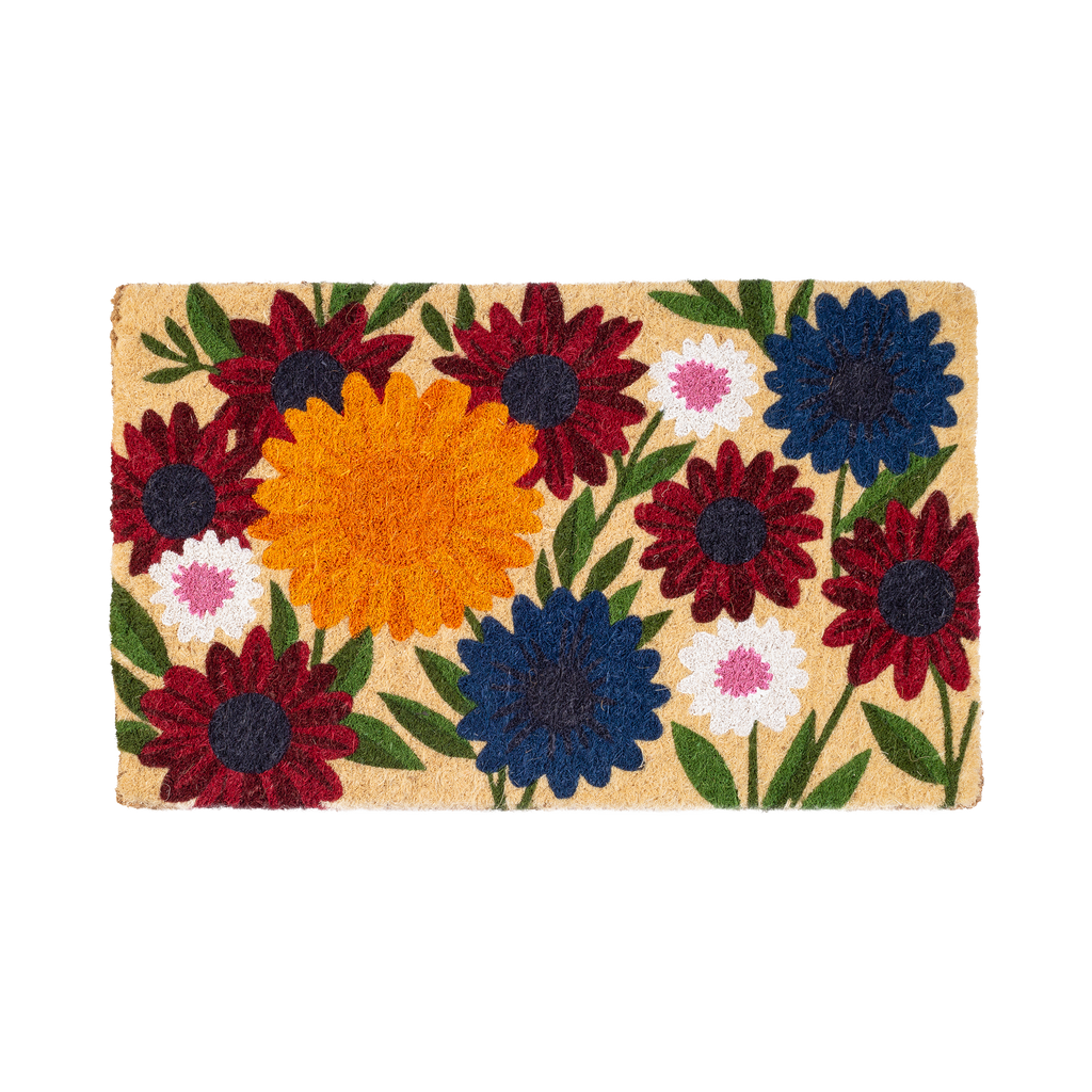 Wildflower Garden Natural Coir Doormat