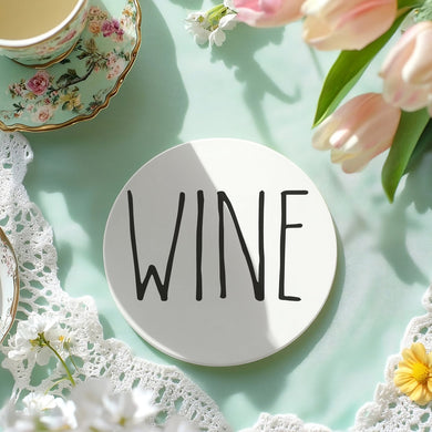 One Word Ceramic Coasters – Minimalist Bar & Coffee Table Collection (4