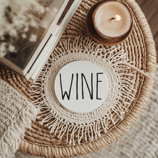 One Word Ceramic Coasters – Minimalist Bar & Coffee Table Collection (4