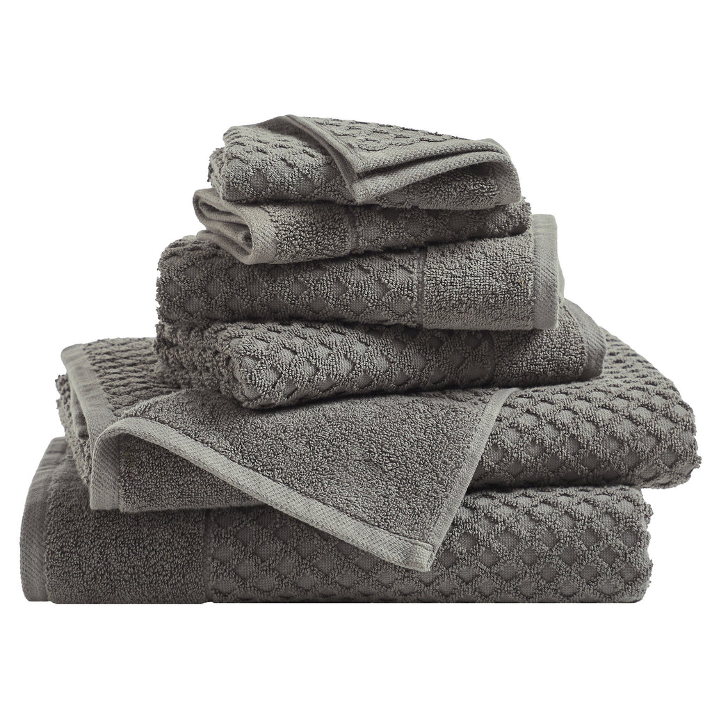 Grayson Cotton Diamond Waffle Weave Bath Towel Set