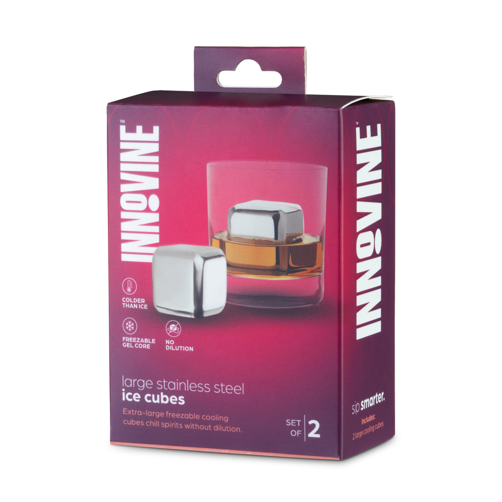 Large Stainless Steel Ice Cubes Set of 2