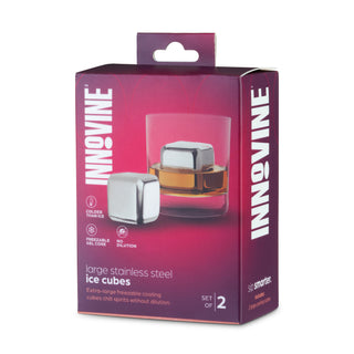Large Stainless Steel Ice Cubes Set of 2