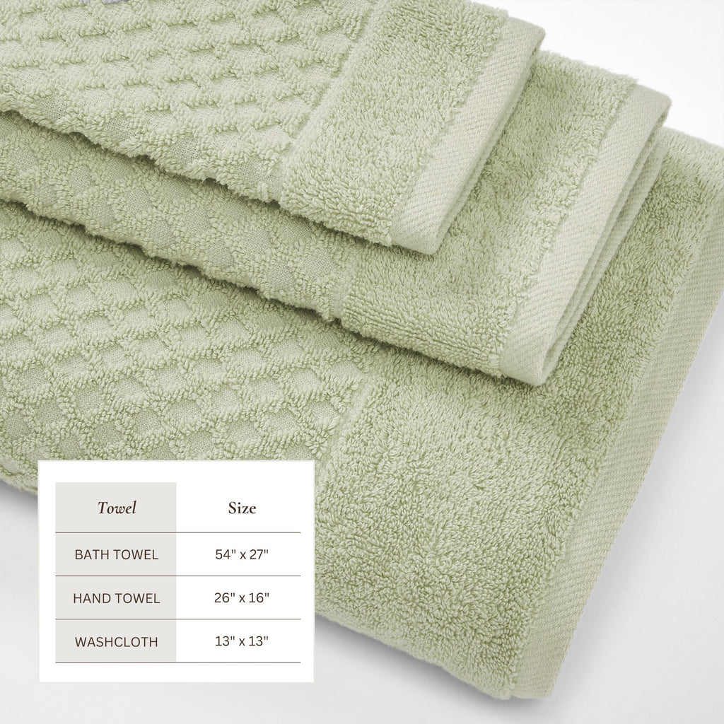 Grayson Cotton Diamond Waffle Weave Bath Towel Set