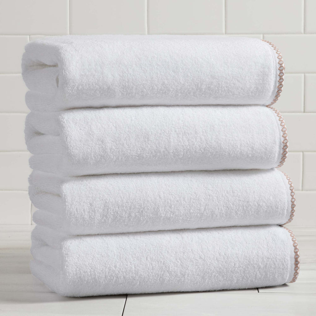 Elegant Cotton Border-Stitched Towel Set – Valery Collection (6-Piece)