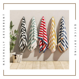 Santa Cruz Oversized Striped Border Cabana Beach Towel
