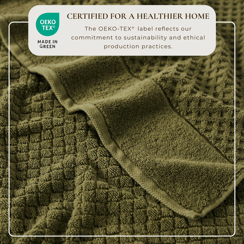 Grayson Cotton Diamond Waffle Weave Bath Towel Set