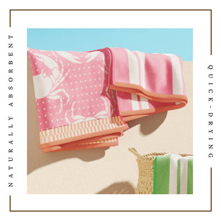 Elegant Cotton Velour Beach Towel Set – Maui Collection (2-Pack)