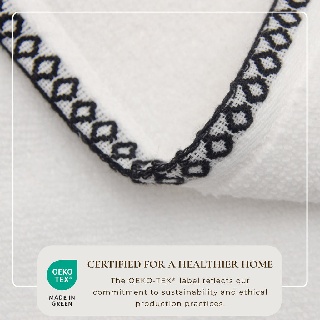 Elegant Cotton Border-Stitched Towel Set – Valery Collection (6-Piece)