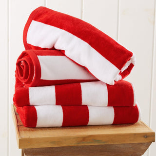 Elegant Cotton Velour Cabana Stripe Beach Towel – Novia Collection