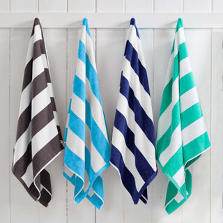 Elegant Cotton Velour Cabana Stripe Beach Towel – Novia Collection
