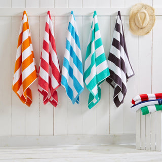 Elegant Cotton Velour Cabana Stripe Beach Towel – Novia Collection