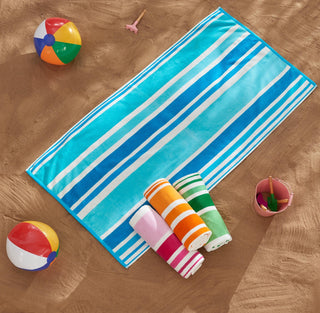 Elegant Cotton Velour Cabana Stripe Beach Towel – Novia Collection