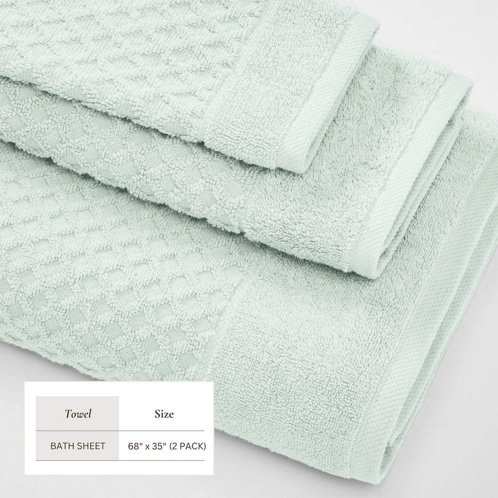 Grayson Cotton Diamond Waffle Weave Bath Towel Set