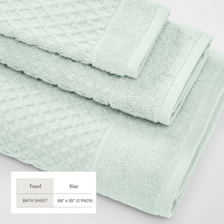 Grayson Cotton Diamond Waffle Weave Bath Towel Set
