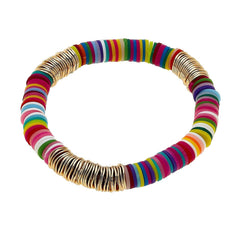 Emberly Color Block Bracelet In Multi Polymer Clay