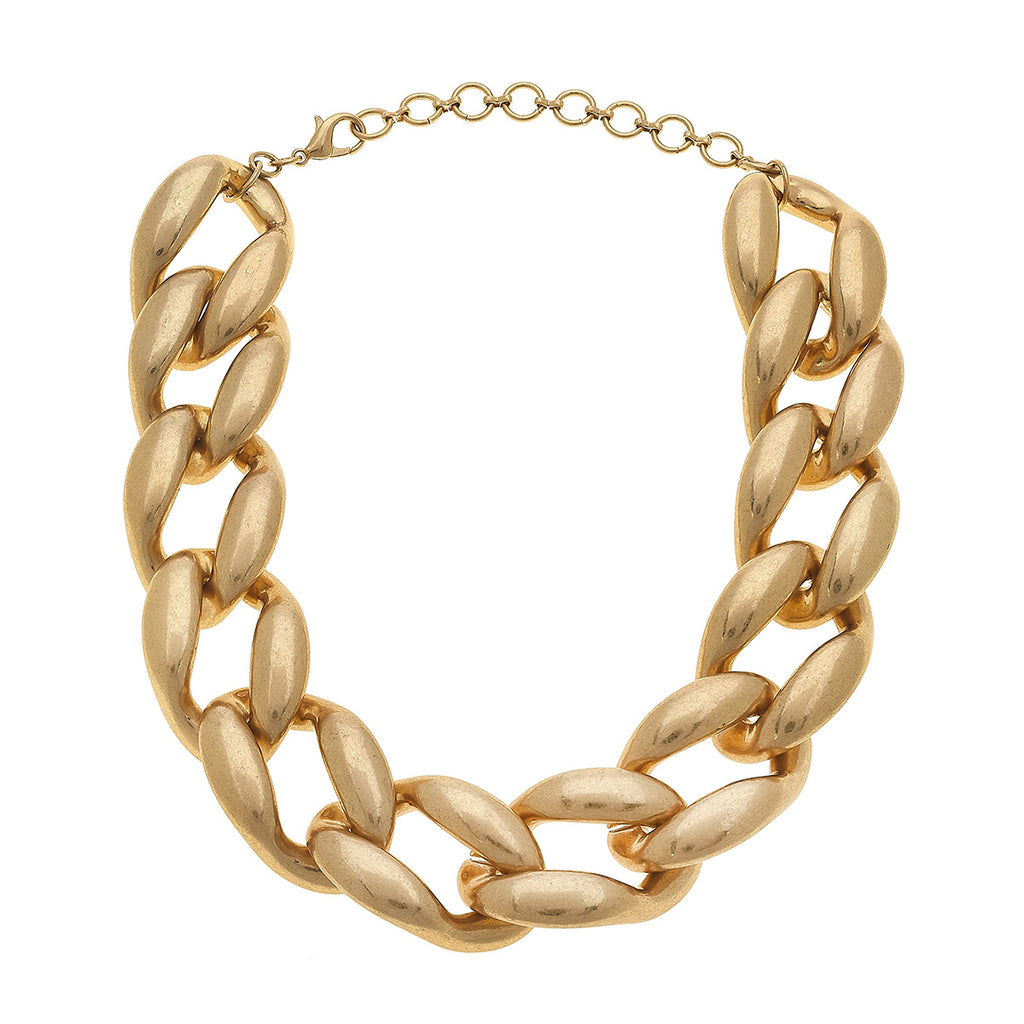 Chablis Statement Necklace in Worn Gold