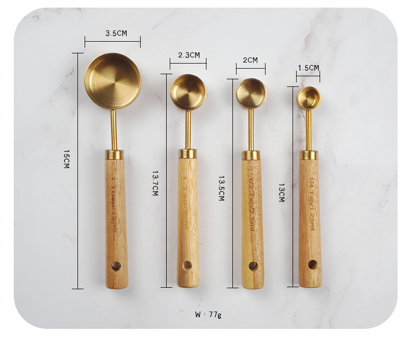 Styled Settings White & Gold Stainless Steel Measuring Cups and Spoons Set, Gold|White