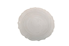 Swirl Glass Alabaster White Dessert Plates-Set of 4
