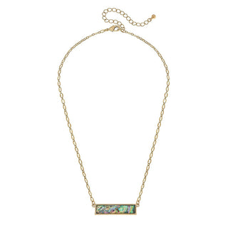 Aerin Bar Necklace In Abalone Mother Of Pearl Shell crescent shell pendant