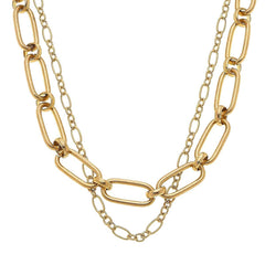 Everly Layered Chain Necklace In Worn Gold