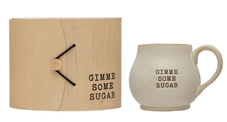 Stoneware 14 oz. Mug with Wood Gift Box and Saying
