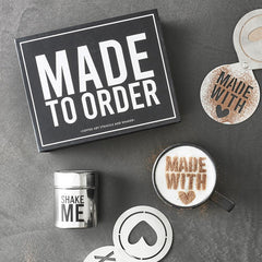Barista Stencils and Shaker Book Box-Coffee Lover's Gift