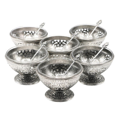 Arabian Style Dessert Footed Bowls with Spoons - Anara Lifestyle