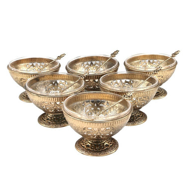 Arabian Style Dessert Footed Bowls with Spoons - Anara Lifestyle