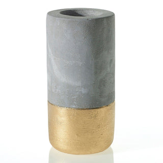 Deux Concrete Gold Paint Candle Holder - Anara Lifestyle