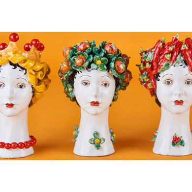 Donatello Ceramic Head Vase, Pasta Décor - Anara Lifestyle