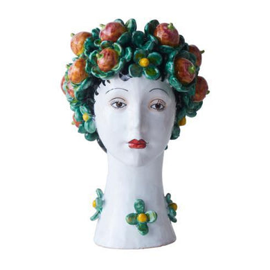 Donatello Ceramic Head Vase, Persimmon Décor - Anara Lifestyle