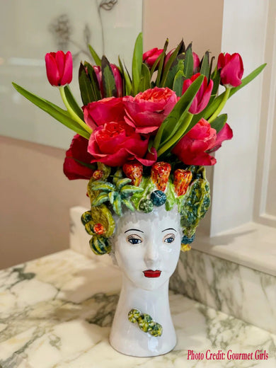 Donatello Ceramic Head Vase, Succulent Décor - Anara Lifestyle